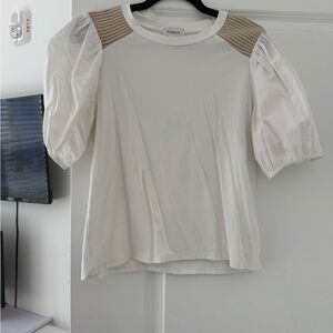 Evereve Cream Puff Sleeve Blouse